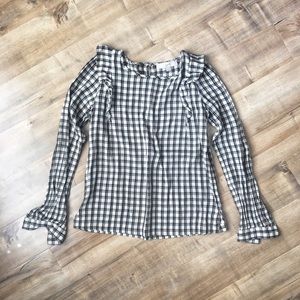 100% cotton LOFT ruffle blouse - size XS (EUC)